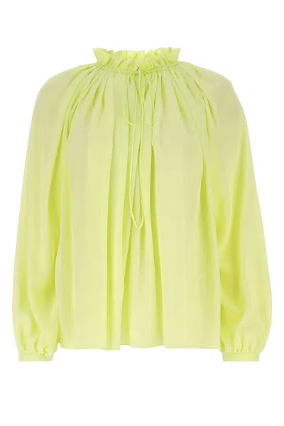 Lanvin Fluo Yellow Polyester Blouse In Green