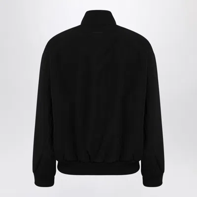 Fear Of God Oversized Cotton-blend Jersey Half-zip Sweatshirt In Black