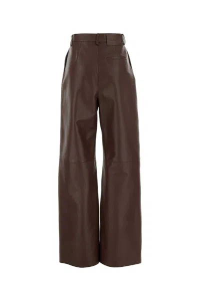 Loewe Pantalone In Nappa Cioccolato Donna