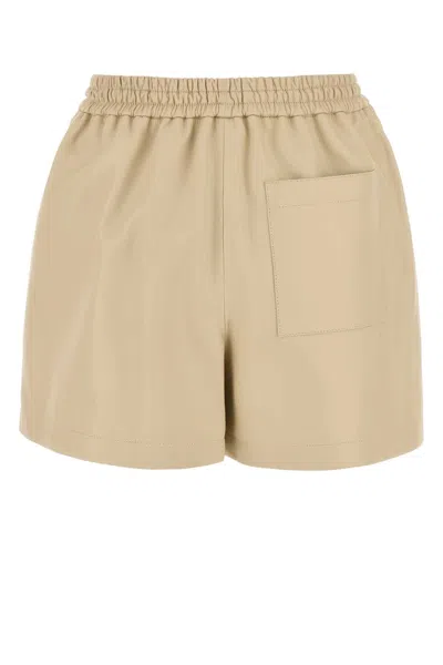 Loewe Shorts In Pelle Sabbia Donna