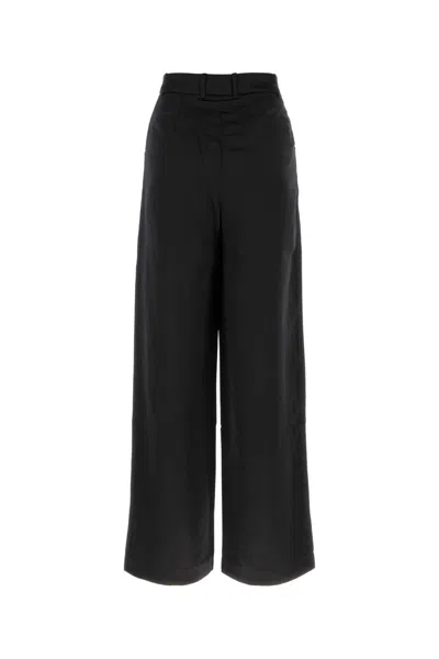 Loulou Studio Loulou Black Satin Vione Wide-leg Pant In Black