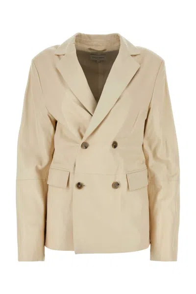 Loulou Studio Loulou Ivory Leather Davao Blazer