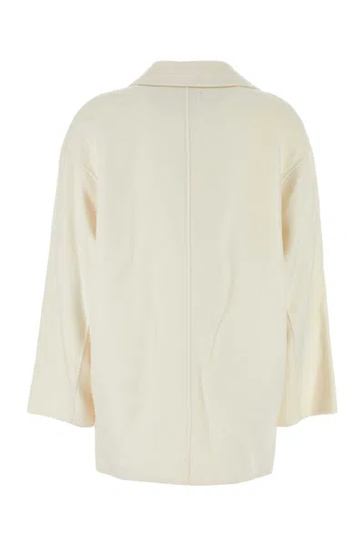 Loulou Studio Loulou Ivory Wool Blend Gary Coat
