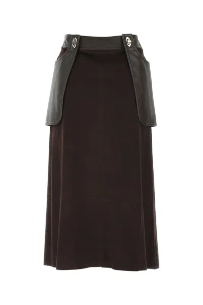 Low Classic Chocolate Synthetic Leather Skirt
