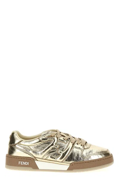 Fendi Match Sneakers In Gold
