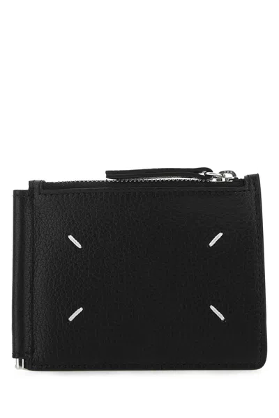 MAISON MARGIELA MAISON MARGIELA BLACK LEATHER CARD HOLDER 