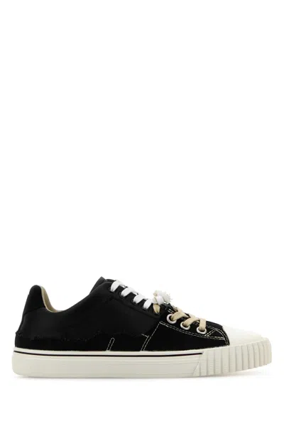 Maison Margiela Black Leather And Canvas New Evolution Sneakers
