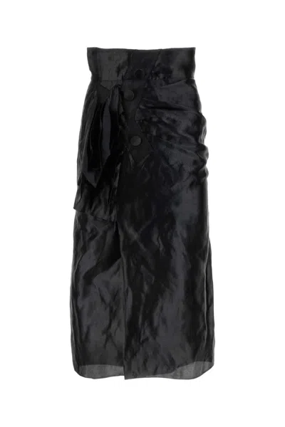 Maison Margiela Asimmetryc Longuette Skirt With Bows