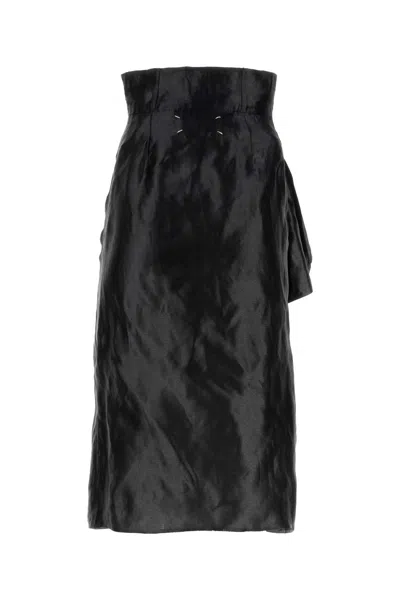 Maison Margiela Asimmetryc Longuette Skirt With Bows