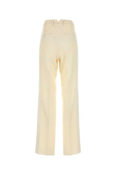 Maison Margiela Cream Mohair Blend Pant In Neutral