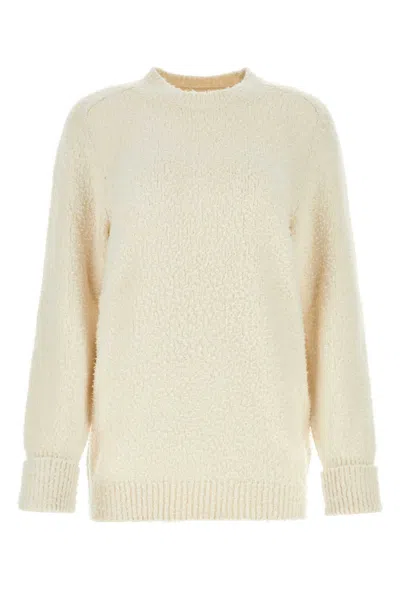 Maison Margiela Cotton Blend Crew Neck Sweater With Textured Finish