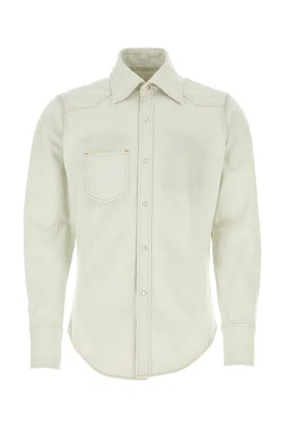Maison Margiela Cotton Denim Shirt In White