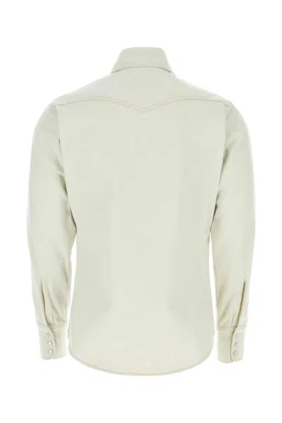 Maison Margiela Cotton Denim Shirt In White
