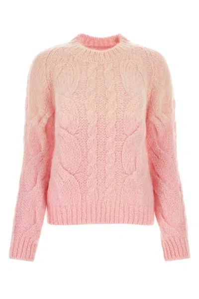 Maison Margiela Cable Knit Mohair Blend Sweater