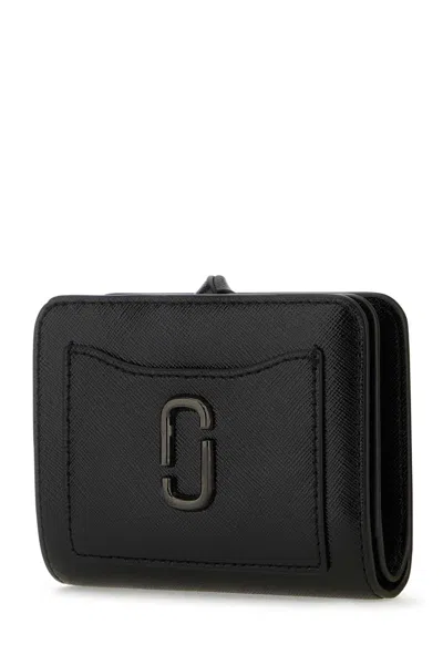 Marc Jacobs Black Leather Mini The Utility Snapshot Dtm Wallet In Black