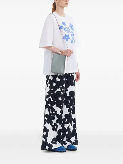 Marni Cotton Trousers With Black And White Dillies Print