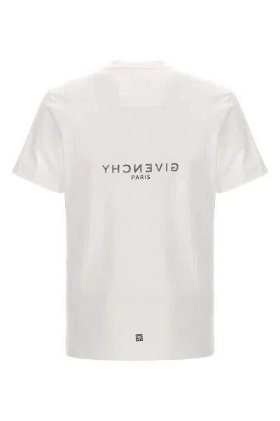 Givenchy White Crewneck T-shirt With Logo Print In Cotton Man In White