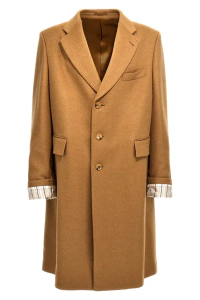 Gucci Beige Single-breasted Coat In Cream