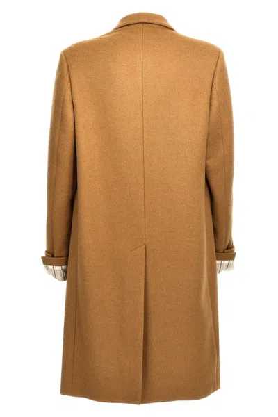 Gucci Beige Single-breasted Coat In Cream
