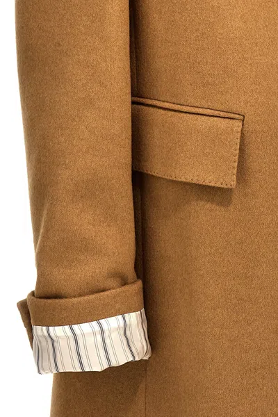 Gucci Beige Single-breasted Coat In Cream