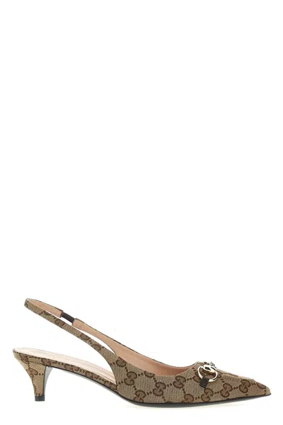 Gucci Original Gg Fabric Pumps In Cream