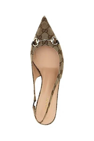 Gucci Original Gg Fabric Pumps In Cream