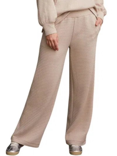 TRIBAL QUILTED PULL-ON PANTS IN BEIGE 