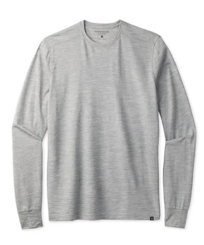 Outerknown Men's Breathe Long Sleeve Merino Baselayer Top In Heather Grey In Grey