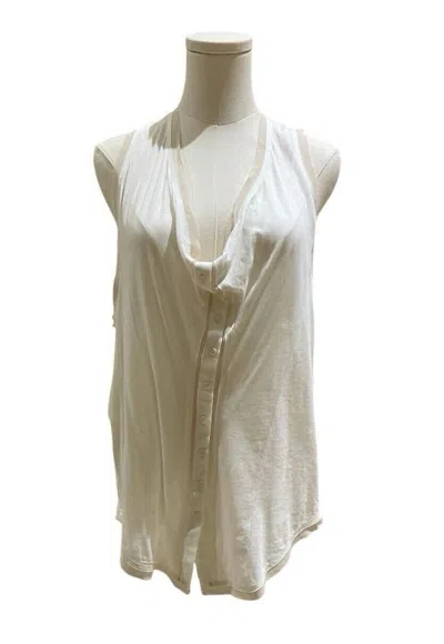Mm Couture Women's Cotton Oversized Slouch Chiffon Trim Tank Top In Multicolor In Multi