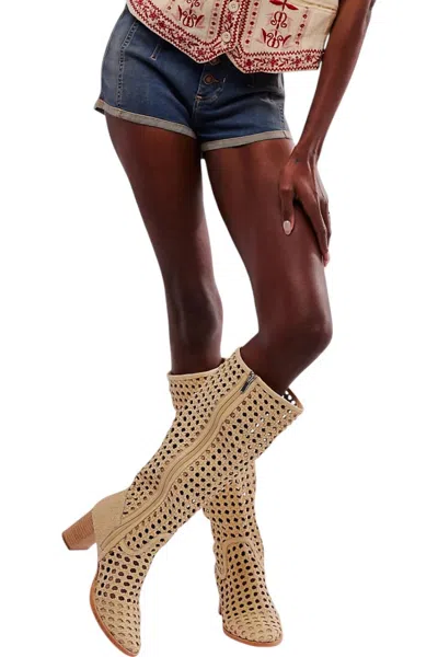Free People Women's Woodstock Woven Boot In Buttermilk In Multi