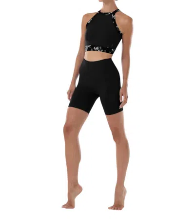 Bloch High Neck Crop Top In Black In Black
