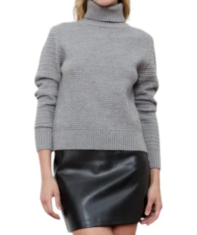 Deluc Carlina Turtleneck Sweater In Grey Melange In Blue