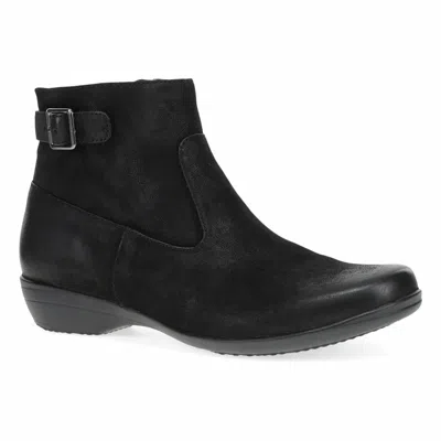 Dansko Women Finnley Bootie In Black Burnished Nubuck In Multi
