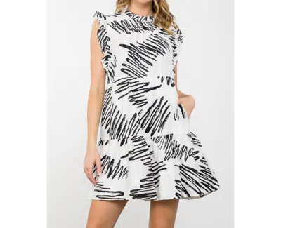 Thml Flutter Sleeve Tiered Dress In White In White