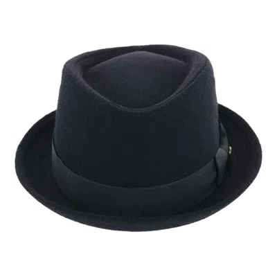 Epoch Hats Company Men's Diamond Shape Wool Fedora With Grosgrain Hatband In Black