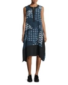 PUBLIC SCHOOL CYRA PRINTED SILK-BLEND SHIFT DRESS, NAVY