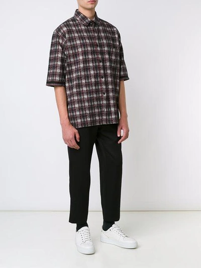 Shop Aganovich Plaid Shirt - Black