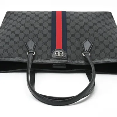 Pre-owned Balenciaga Black Canvas Leather Tote Bag ()