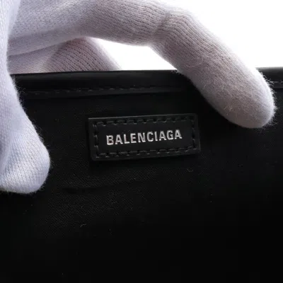 Balenciaga Black Ivory Canvas Leather Tote Bag In Black, Ivory