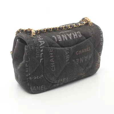 Pre-owned Chanel Black Multi-color Denim Shoulder Bag () In Black, Multi-color