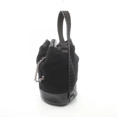 Pre-owned Chanel Black Multi-color Wool Leather Shoulder Bag () In Black, Multi-color