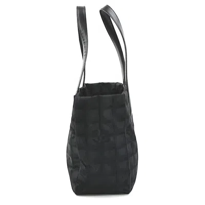 Pre-owned Chanel Black Nylon Jacquard Leather Shoulder Bag Tote Bag ()