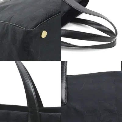 Pre-owned Chanel Black Nylon Jacquard Leather Shoulder Bag Tote Bag ()