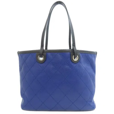 Pre-owned Chanel Blue Caviar Leather Tote Bag ()
