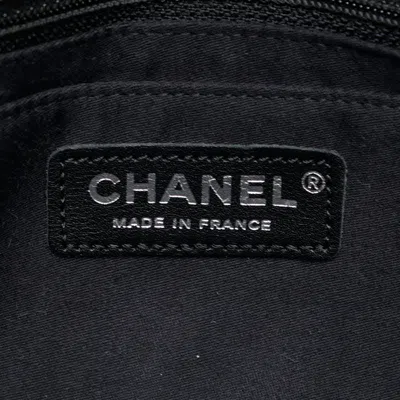 Pre-owned Chanel Blue Multi-color Silver Denim Caviar Leather Handbag Shoulder Bag () In Blue, Multi-color, Silver