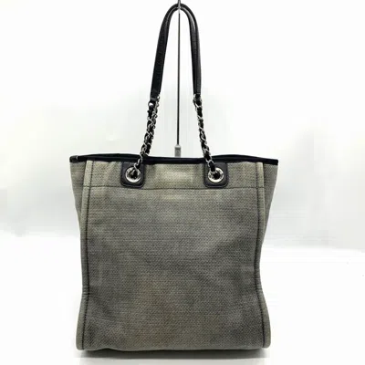 Pre-owned Chanel Gray Canvas Shoulder Bag Tote Bag ()