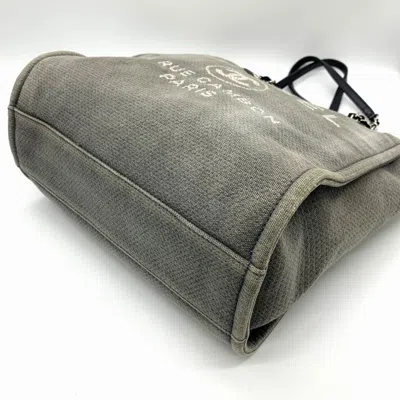 Pre-owned Chanel Gray Canvas Shoulder Bag Tote Bag ()