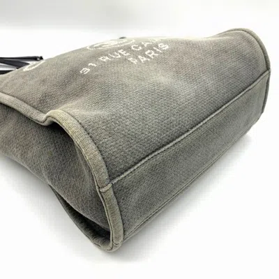 Pre-owned Chanel Gray Canvas Shoulder Bag Tote Bag ()