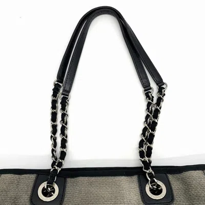 Pre-owned Chanel Gray Canvas Shoulder Bag Tote Bag ()