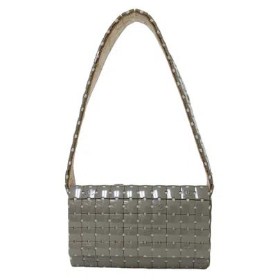Pre-owned Chanel Gray Plastic Canvas Leather Shoulder Bag ()
